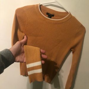 Yellow ( mustard yellow ) fitted stretch shirt.